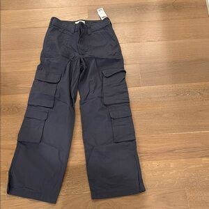 abercrombie kids Navy Blue Cargo Pants - Multi-Pocket Utility